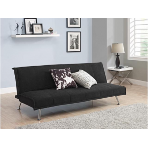 DHP Convertible Mica Sofa Sleeper Futon Couch Upholstered in Premium Black Microfiber For $110 (Newegg.com)