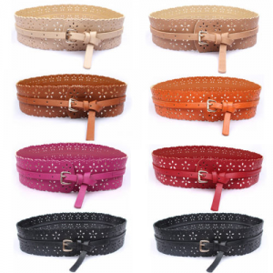 Elegant Womens Lady PU Leather Buckle Hollow Flower Wide Waist Belt Waistband For $3.28 (Ebay.com)