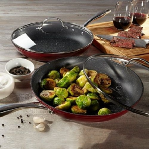 Curtis Stone Nonstick 12in Covered Frypan Set of Two Various Colors For $34.99 At Ebay.com