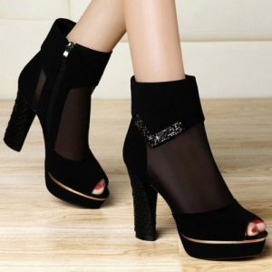 Sexy Women Shoes High Heels Platform Pumps Mesh Fish Mouth Sandals Party Boots For $20.25 (Ebay.com)