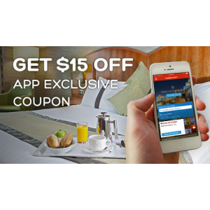 Mobile App Exclusive : Get $15 Off At Hotels.com