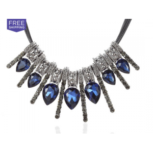 Get Aqua Drop Diamond Bar Statement Necklace For $13.99 At LivingSocial.com