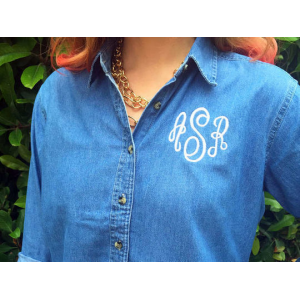 Buy Monogrammed Denim Button Down Shirt For $28.99 At LivingSocial.com