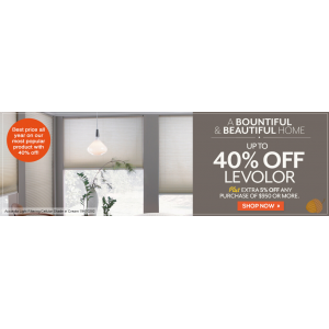 Up to 40% Off Levolor + 25% Off Bali + Extra  5% Off Any Order Of $950 or More At Blinds.com