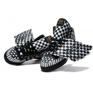 Nwob Adidas Originals Jeremy Scott JS Wings Black & White Plaid Sneakers For $148.99 (Ebay.com)