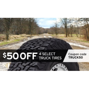 Get $50 Off on 4 Select Truck Tires At Tirebuyer.com