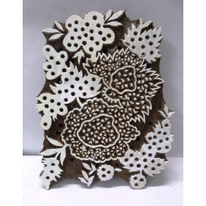 Vintage Wood Carved Textile Printing Fabric Block Stam Bold Floral Print Unique For $13 (Ebay.com)