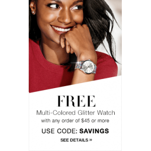 Get Free Multi Colored Glitter Watch With Any Order Of $45 Or More At Avon.com