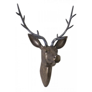 Buy Bronze Deer Head Wall Sculpture For $99 At Homedecorators.com