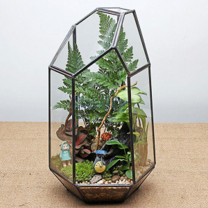 Hexagonal Stained Glass Geometric Planter Vase Moss Pot Terrarium Container For $12.99 (Ebay.com)