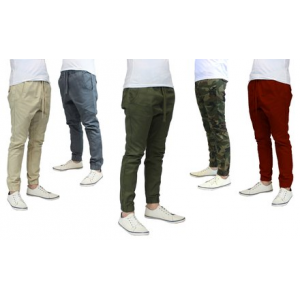 Galaxy by Harvic Men's Slim Fit Twill Joggers For $14.99 At Groupon.com