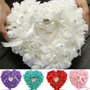 Rose Wedding Favors Heart Shaped Jewelry Gift Ring Box Pillow Cushion Romantic For $6.29 (Ebay.com)