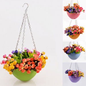 Garden Flexible Home Decoration Hanging Flower Pot Chain Planter Plastic Basket For $5.29 At Ebay.com