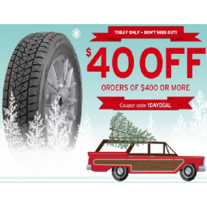 One Day Deal : Get $40 Off on Order $400 or More At Tirebuyer.com