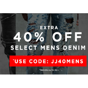 Extra 40% Off on Men's Denim At JimmyJazz.com