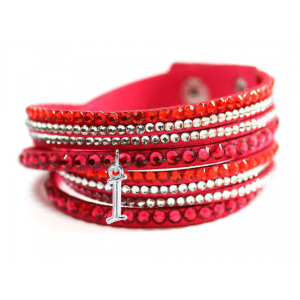 Leatherette Wrap Bracelet with Crystals and Initial For $8.99 At LivingSicial.com