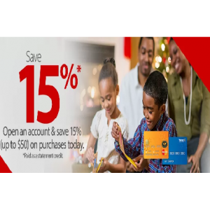 Open An Account & Save 15% Off on Purchase Today At Walmart.com