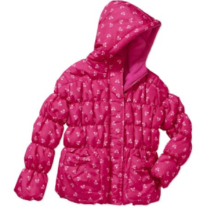 Climate Concepts Little Girls' Printed Bubble Jacket with Bow Pockets For $8.50 At Walmart.com