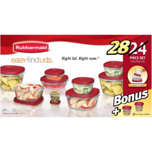 Rubbermaid Easy Find Lids Food Storage Container Set, 24-Piece plus For $10.97 At Walmart.com