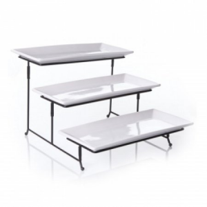 Buy Gibson Elite Gracious Dining 3 Tier Plate Set with Metal Stand For $22.99 At Walmart.com