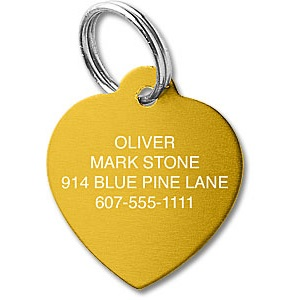 Get Heart Shape Pet Tag Solid Brass For $4.95 At CurrentLabels.com