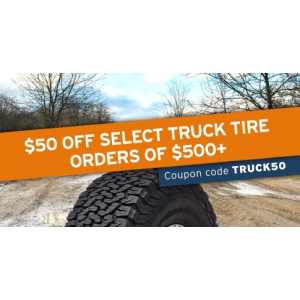 Save $50 off select truck tire orders over $500