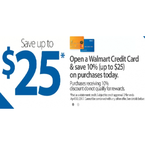 Open a Walmart Credit Card & Save 10%(Up To $25) on Purchases Today At Walmart.com