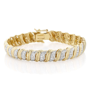 Buy 18K Yellow Gold Plated Champagne Diamond Tennis Bracelet For $29.99 At Ebay.com