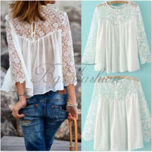 Grab Ladies Casual Lace Shirts Chiffon Blouses T Shirt Tops Just For $4.77 Only At Ebay.com