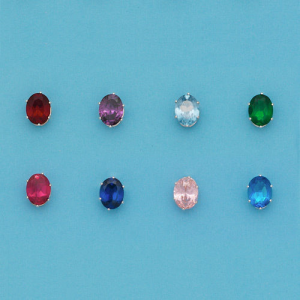 Grab Sterling Silver OVAL Color Stone Stud Earrings For $16.86 At Ebay.com