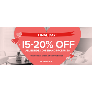 Final Day : Get Up to 15-20% Off on Blinds.com Product 