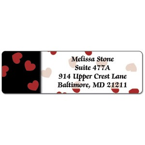 Black And Red Valentine Designer Rolled Address Labels For $8.95 At CurrentLabels.com