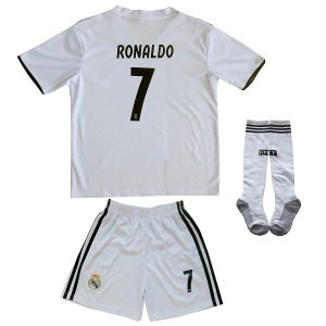 2018/2019 REAL MADRID #7 RONALDO KIDS HOME SOCCER JERSEY & SHORTS YOUTH $24.89  At Amazon.com