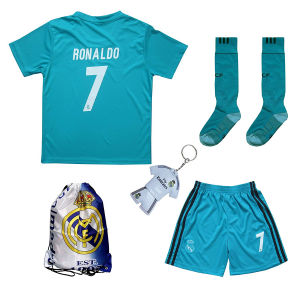 Buy 2017/2018 Real Madrid RONALDO #7 Third Black Soccer Kids Jersey & Short & Sock & Soccer Bag Youth Sizes $35 At Amazon.com