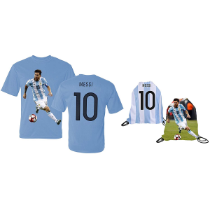 Style T-shirt Kids Argentina Lionel Messi Jersey T-shirt Gift Set $12.99 At Amazon.com