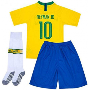 2018 World Cup Soccer Team Brazil Neymar 10 Kids/Youth Home Jersey Color Yellow $40.55 At Amazon.com