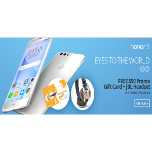 Buy Honor 8 & Get Free $50 Promo Gift Card + JBL Headset + Clear Case - Only $399.99 at Newegg