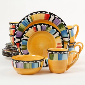 Gibson Home Fandango 16-Piece Dinnerware Set, Yellow At $39.97(Walmart.com)