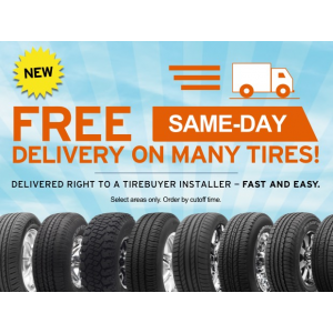 Get Free Same Day Delivery on Many Tires At Tirebuyer.com