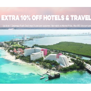 Get Extra 10% Off on Hotels & Travel At Groupon.com