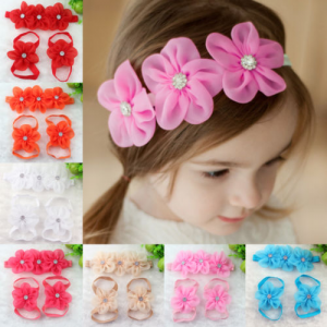 Buy Newborn Girls Adorable Foot Flower Band Ties Barefoot Sandals Shoes Starting At $0.99(ebay.com)