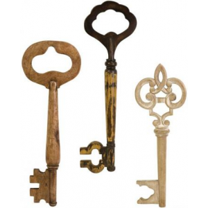 WALTER WOODEN WALL KEYS - SET OF 3 add a rustic look to your wall decor with these lovely wall sculptures At $68.00 (home decorators)