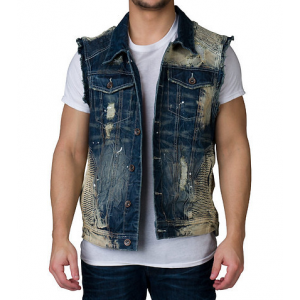 Decibel Bleach Moto Denim Vest At $29.95 ( jimmy jazz)