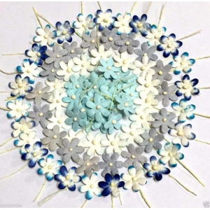 Get Scrapbook Craft Blue Mulberry Paper Flower Wedding Artificial Card At $2.99 (Ebay.com)