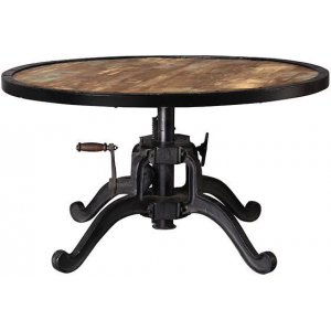 INDUSTRIAL ADJUSTABLE-HEIGHT COFFEE TABLE this eye-catching coffee table adjusts to suit your needs At $449.00 (home decorators)